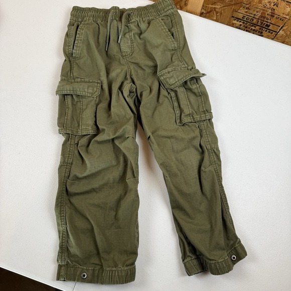 GAP Kids Boys Green Cargo Pants Size Small 6-7 Adjustable Waist Pockets Outdoor - Picture 1 of 4